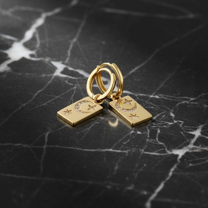 Pendientes Thebe mármol negro